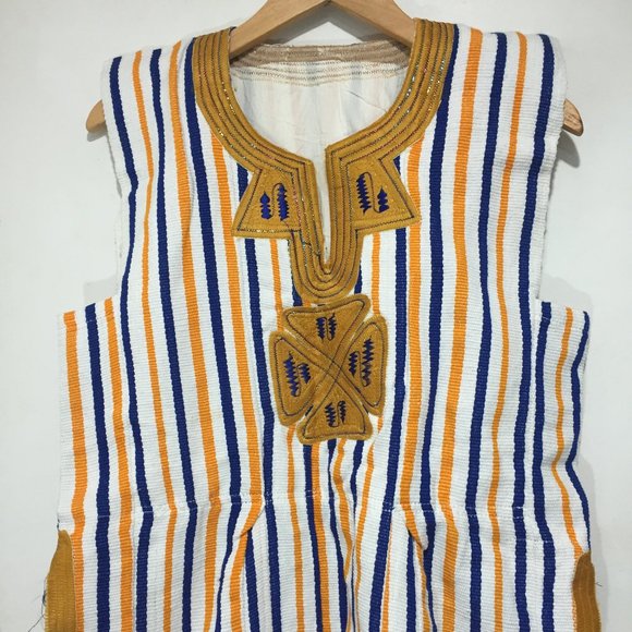 VINTAGE SLEEVELESS STRIPE MIDI DRESSES SIZE M - Picture 5 of 11